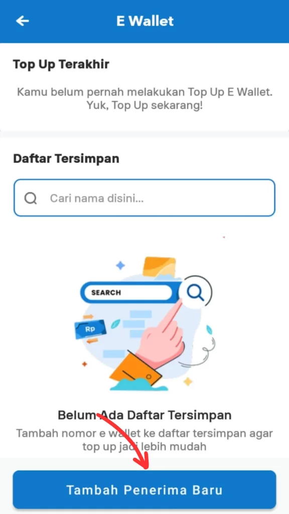 tambah penerima baru e wallet